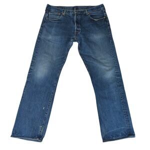 Levi's 501 Original Fit Straight Leg Jeans Men's W38 L32 100% Cotton Rigid Denim